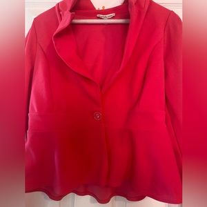 Miss Blush Red Peplum Studded Studs Blazer